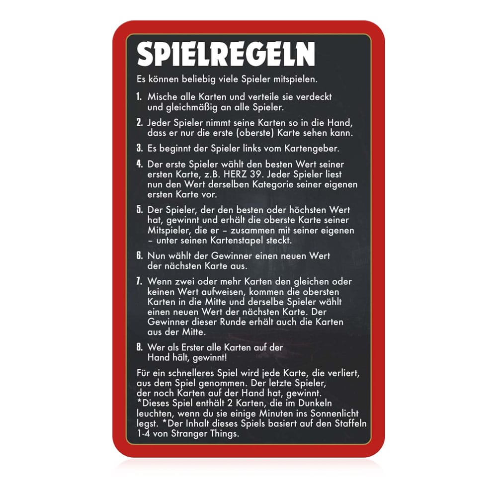 Stranger Things Card Game top Trumps Collectables *Duitse versie *