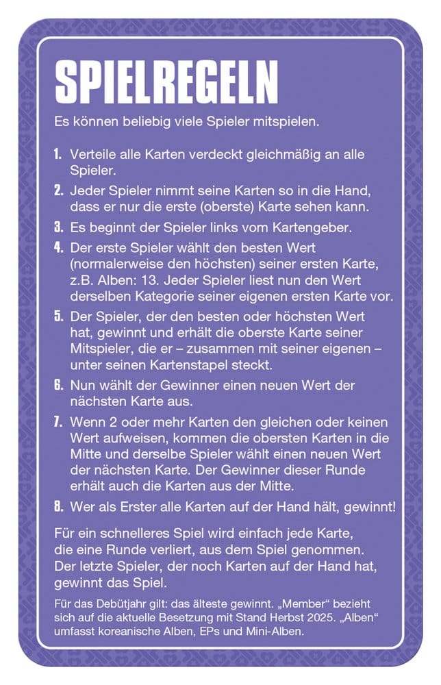 K-Pop Kaartspel Top Trumps *Duitse versie*