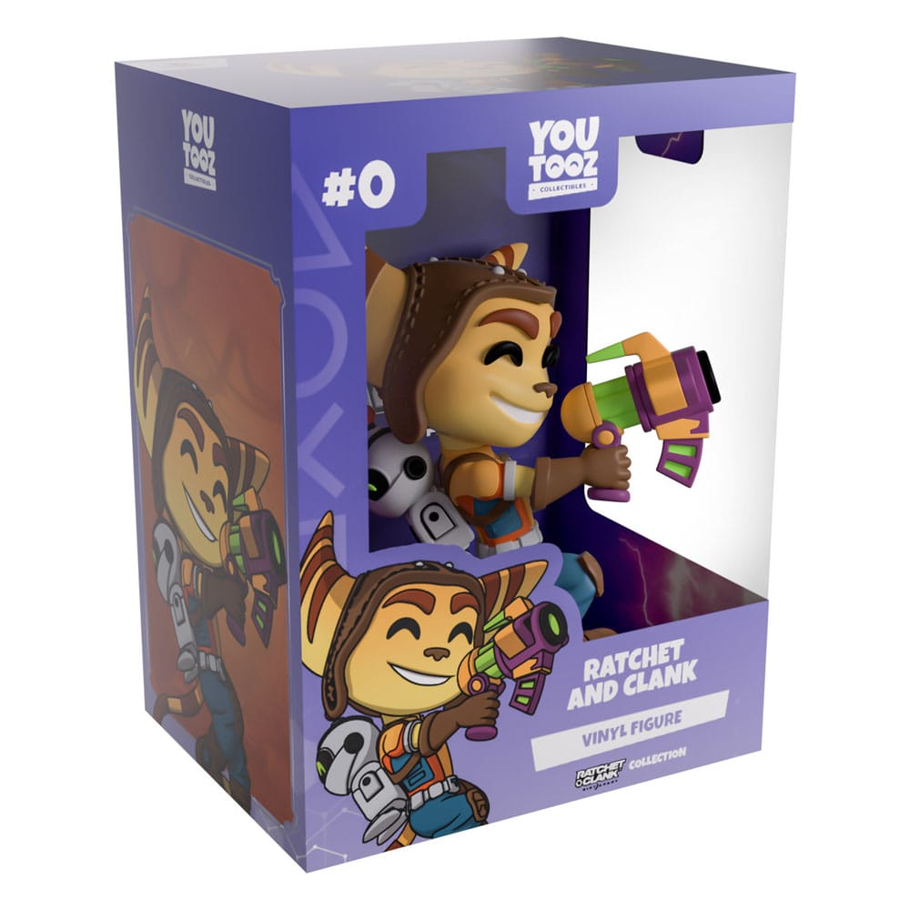 Ratchet & Clank vinyl figuur ratel en gerooster 10 cm