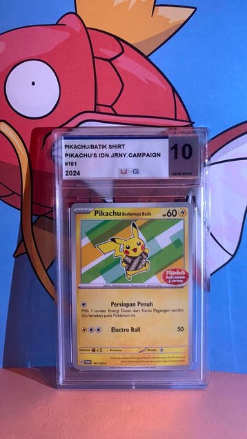 Pikachu Batik Shirt Pokémon kaart UCG 10 GEM MINT