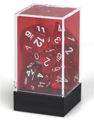 Dobbelsteenset Doorschijnend Veelvlak Rood/wit (7)