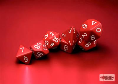 Dobbelsteenset Opa Poly Rood/Wit (7)
