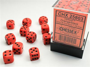 Dobbelsteenset Opa Oranje/Zwart 12mm (36)