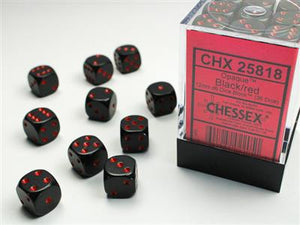 Dobbelsteenset Opa Lt. Zwart/Rood 12mm (36)
