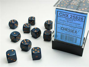 Dobbelsteenset Opa Dust Blauw/Koper 12mm (36)