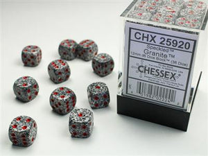 Dobbelsteenset Spec 12mm Graniet D6 (36)
