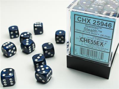 Dobbelsteenset Spec 12mm Stealth D6 (36)
