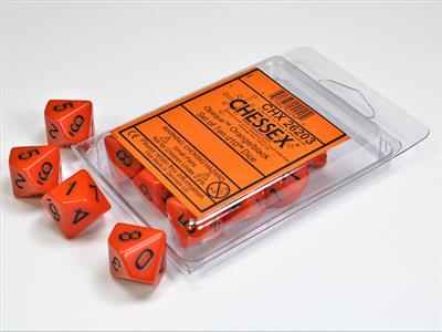 Dobbelsteenset Ondoorzichtig Oranje/Zwart D10 (10)