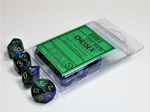 Dobbelsteenset Gemi Poly Blauw/Groen/Goud D10 (10)