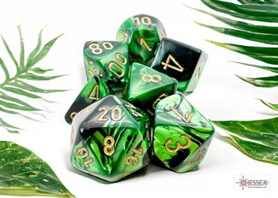 Dobbelsteenset Gemi Poly Zwart-Groen (7)