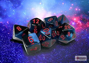 Dobbelsteenset Gemi Poly Zwart-Starlight met rood (7)
