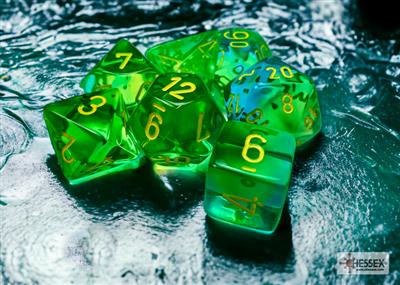Dobbelsteenset Gemini Lum Polyhed Groen/Geel (7)