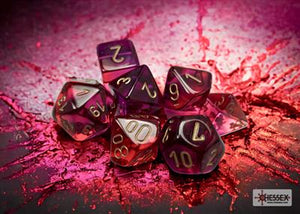Dobbelsteenset Gemini Lum Polyhed Rood-Violet/Goud (7)