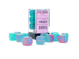 Dobbelsteenset Gemini Lum Groen-Roze/Blauw 16mm D6 (12)