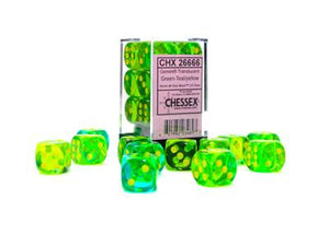 Dobbelsteenset Gemini Lum Groen/Geel 16mm D6 (12)