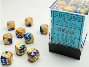 Dobbelsteenset Gemi 15mm Blauw-Goud Wit D6 (36)