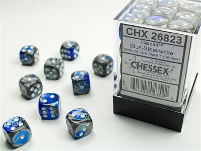 Dobbelsteenset Gemi 15mm Blue-Steel Wh D6 (36)