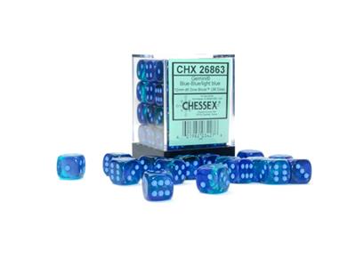 Dobbelsteenset Gemini Lum Blauw/Lichtblauw 12mm D6 (36)