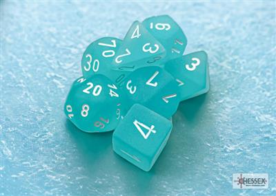 Dobbelsteenset Frost Poly Teal-Wit (7)
