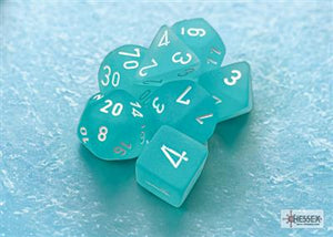 Dobbelsteenset Frost Poly Teal-Wit (7)