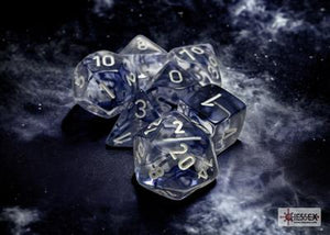 Dobbelsteenset Nebula Poly Zwart-Wit (7)