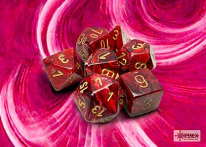 Dobbelsteenset Vortex Poly Burgundy-Gold (7)