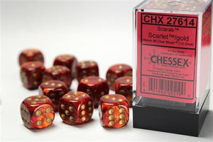 Dobbelsteenset Scarab 16mm Scarlet-Gol D6 (12)