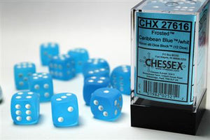 Dobbelsteenset Frost 16mm Carrib.Blue-W D6 (12)