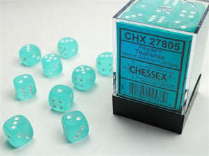 Dobbelsteenset Frost 12mm Teal-Wit D6 (36)