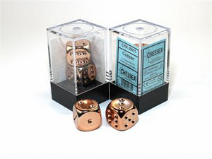 Dobbelsteenpaar Metaal 16mm Koper D6