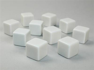 Dobbelsteenset Opa Wit Zak van 10 Blanco D6