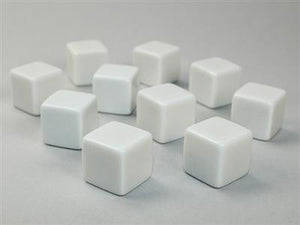 Dobbelsteenset Opa Wit Zak van 10 Blanco D6