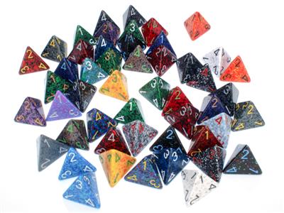 Dobbelsteenzak met 50 Asst. Losse Spec Polyhedral D4