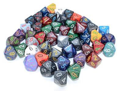 Dobbelsteenzak met 50 Asst. Losse Spec Polyhedral D10