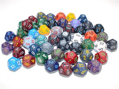 Dobbelsteenzak met 50 Asst. Losse Spec Polyhedral D12