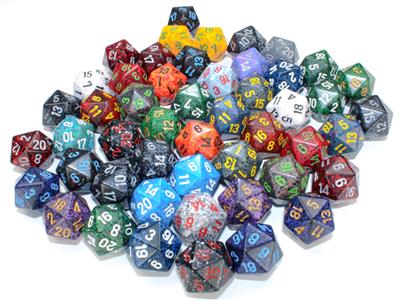 Dobbelsteenzak met 50 Asst. Losse Spec Polyhedral D20