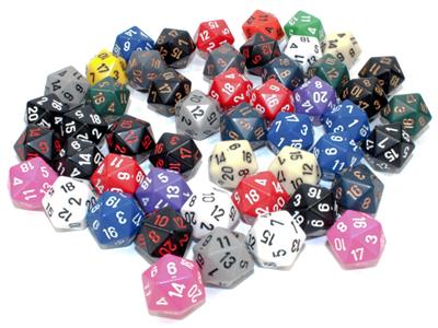 Dobbelsteenzak van 50 Asst. Losse Opa Polyhedral D20