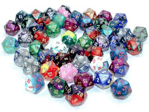 Dobbelstenenzak van 50 Asst. Losse Gemini Poly. D20