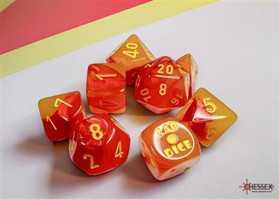 Lab Dice Set Gemini Poly Lum Gellow-Rood/Geel (7)