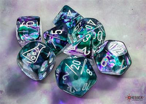 Lab Dice Set Nebula Poly Fluoriet/Wit (7)
