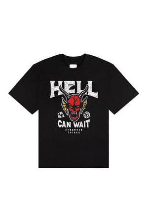 Stranger Things T-shirt Hell Can Wait (zwart)
