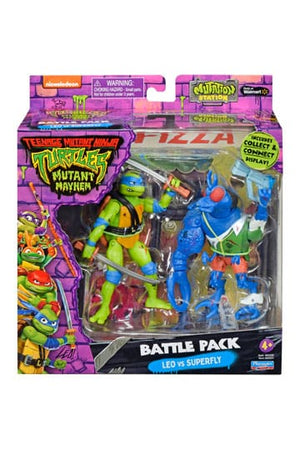 Teenage Mutant Ninja Turtles Actiefiguren Leonardo vs. Super Fly 11 cm