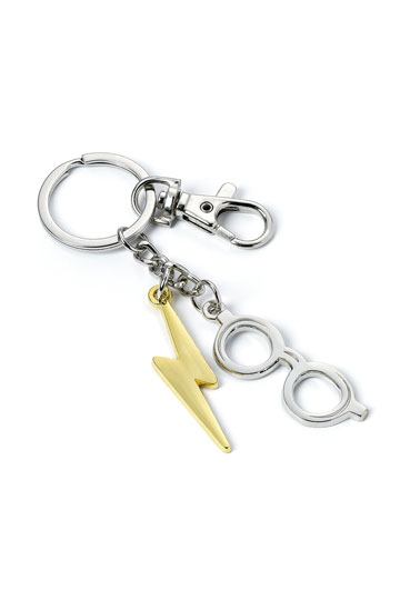 Harry Potter Keychain Lightening Bolt & Glasses (verzilverd)
