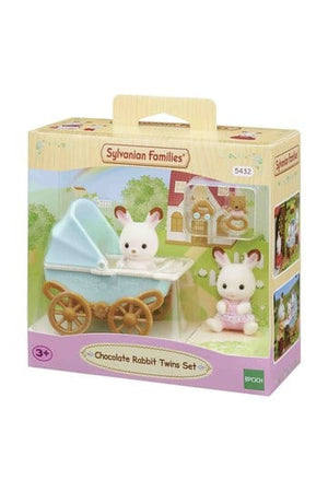 Sylvanian Families: Chocoladekonijn-tweeling met kinderwagenset