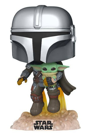 Star Wars the Mandalorian Pop! TV vinyl figuur mando vliegen met jet pack 9 cm