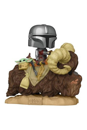 Star Wars De Mandaloriaanse POP! Deluxe vinylfiguur De Mandalorian op Wantha met kind in tas 9 cm