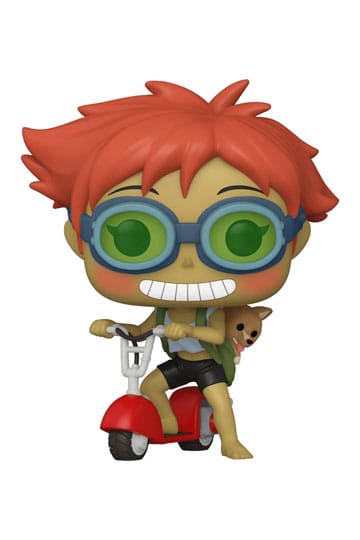 Cowboy-Bebop POP! Animatie vinylfiguur Edward op scooter met Ein 9 cm