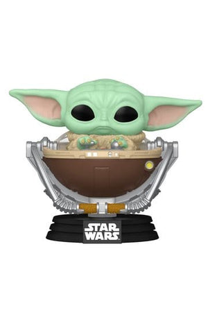 Star Wars: The Mandalorian en Grogu POP! Vinyl Bobblehead-figuur Grogu in kinderwagen 9 cm