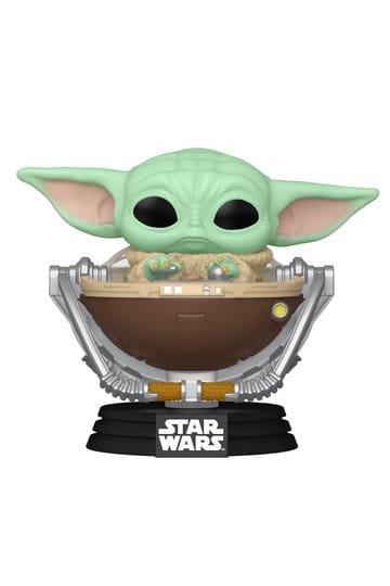 Star Wars: The Mandalorian en Grogu POP! Vinyl Bobblehead-figuur Grogu in kinderwagen 9 cm