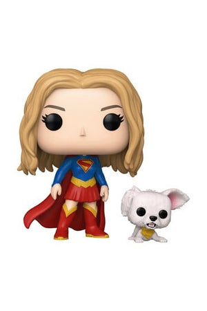 Supergirl (2026) POP! Heroes Vinylfiguur Supergirl met Puppy Krypto 9 cm